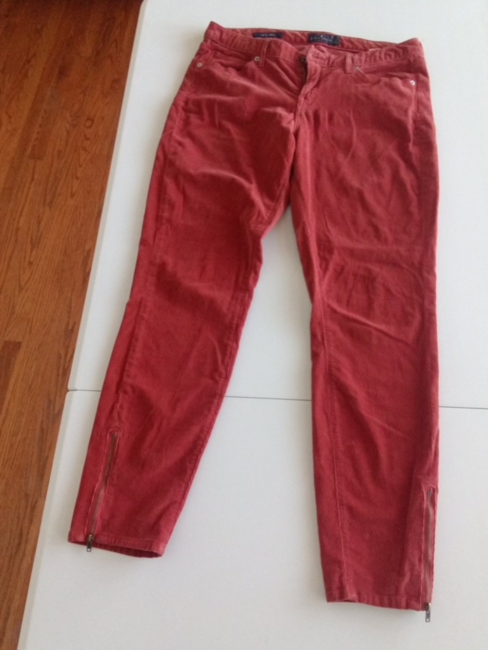 Lucky Brand Women's Skinny Jeans in Rust Red with Ankle Zippers